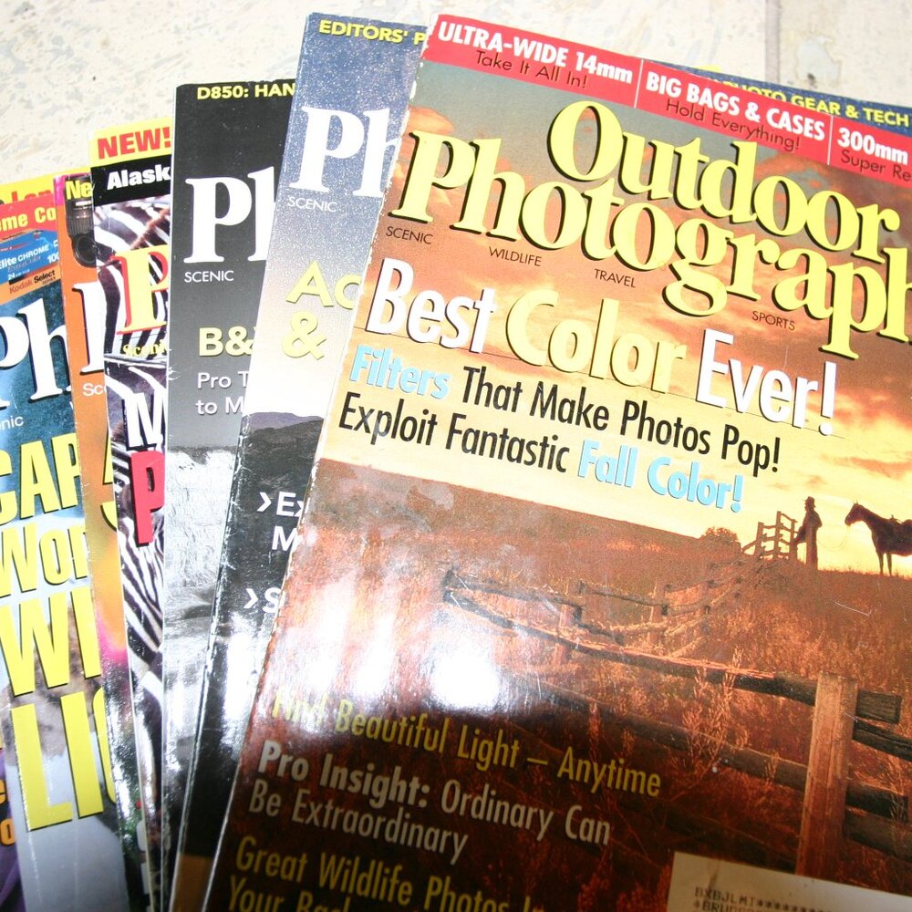 8 Vintage Outdoor Photographer magazines - collectible!